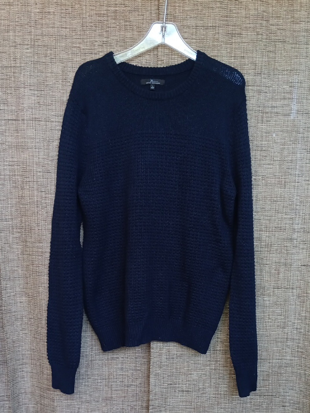Marc Anthony Navy Crewneck Textured Knit Sweater